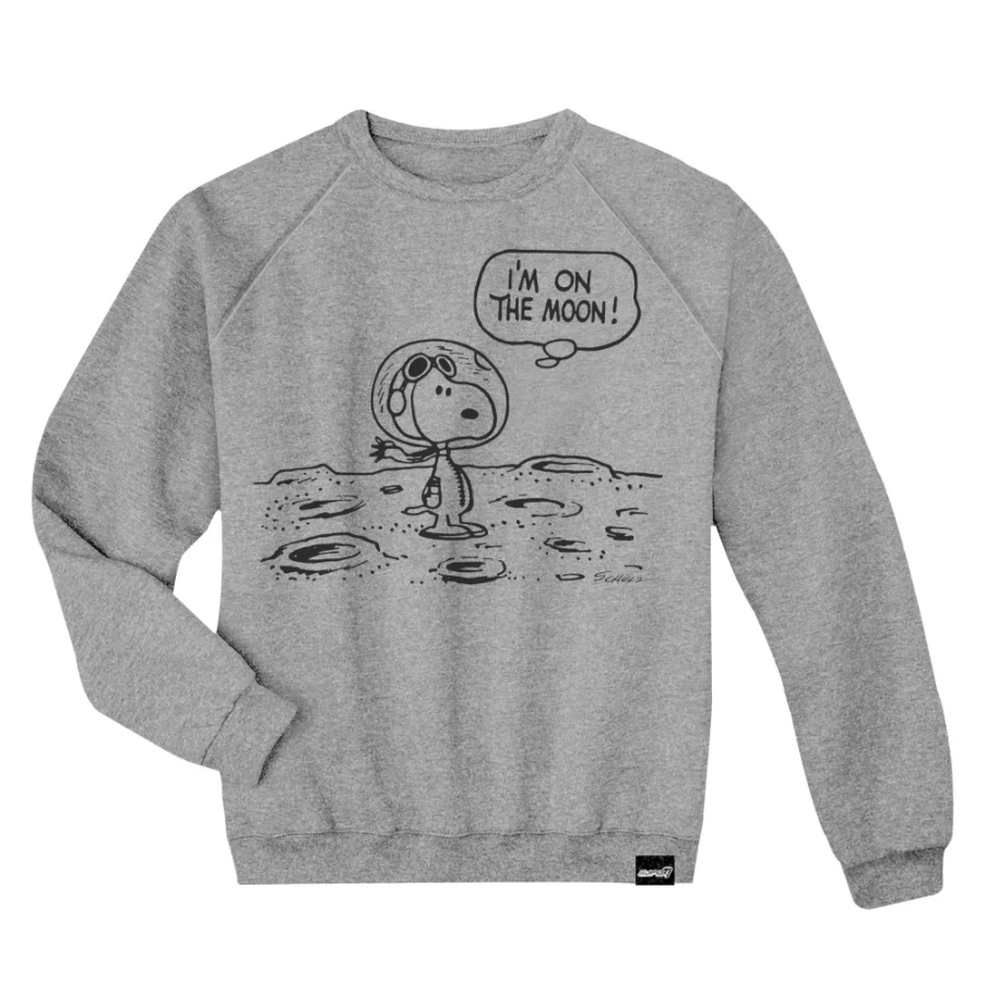 Super7 Snoopy On The Moon Peanuts Graphic Crewneck Sweatshirt for Men & Women