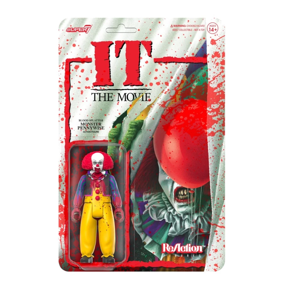 Super7 Pennywise Monster Reaction Figure with Blood Splatter - IT Movie Collectible