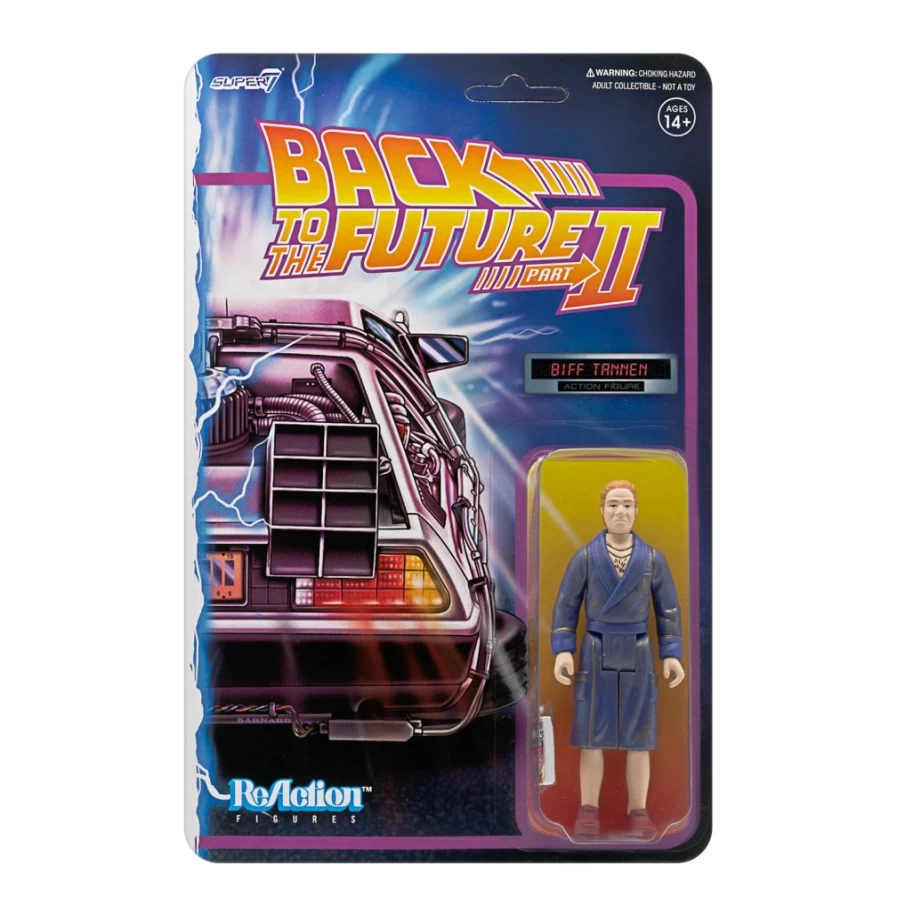 Super7 Back To The Future 2 Biff Tannen Bathrobe Reaction Figure Wave 1 Collectible Toy