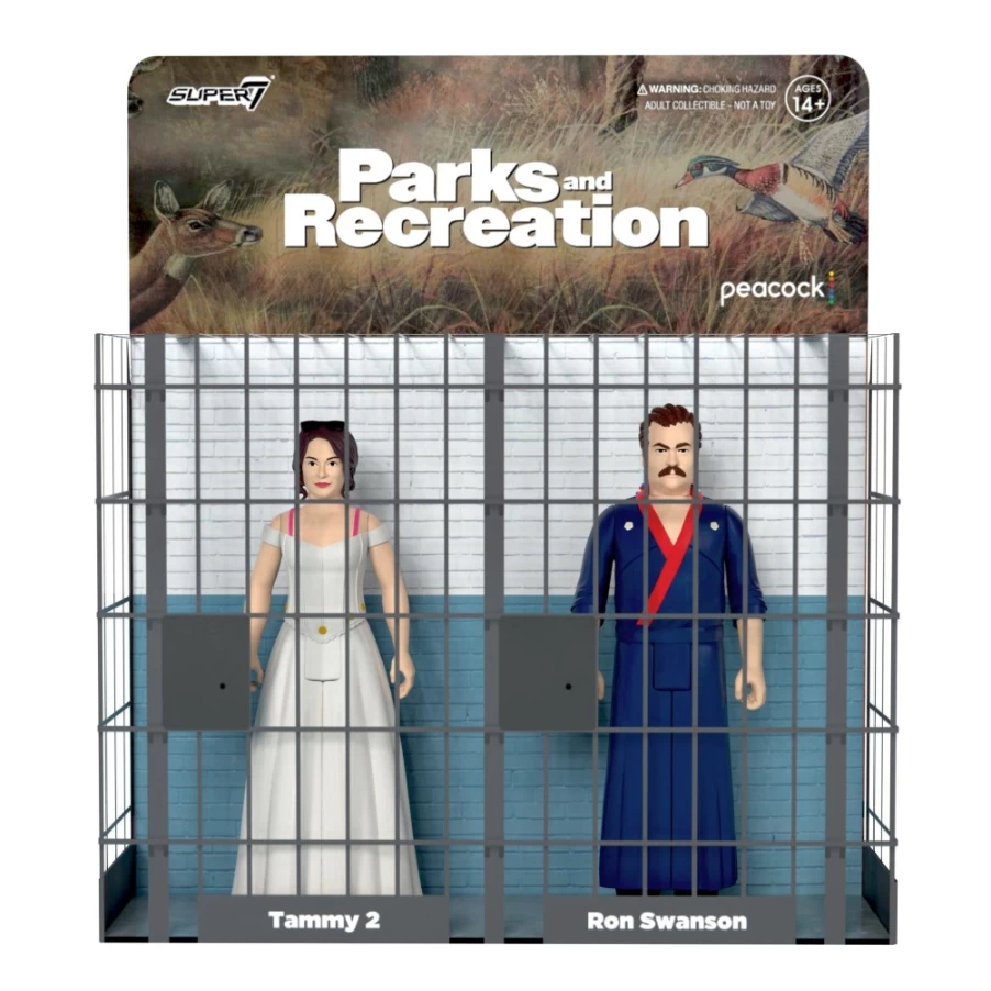 Super7 Parks And Recreation Reaction Figures Wave 2 - Ron Swanson & Tammy 2 Wedding Night 2-Pack Collectible Set