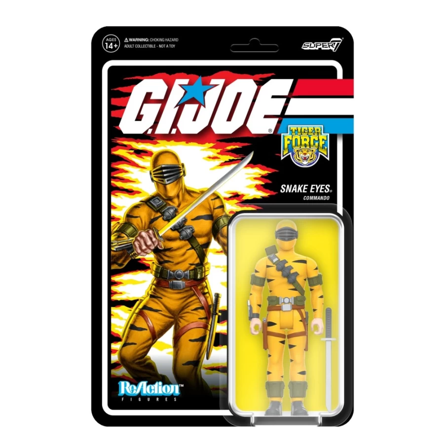 Super7 G.I. Joe Tiger Force Snake Eyes Action Figure - Wave 6 Collectible Toy