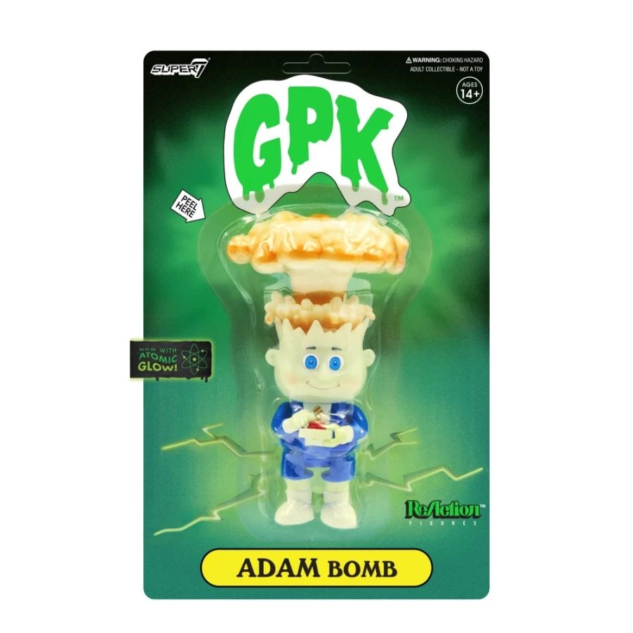 Super7 Garbage Pail Kids Adam Bomb Glow in The Dark Reaction Figure Collectible