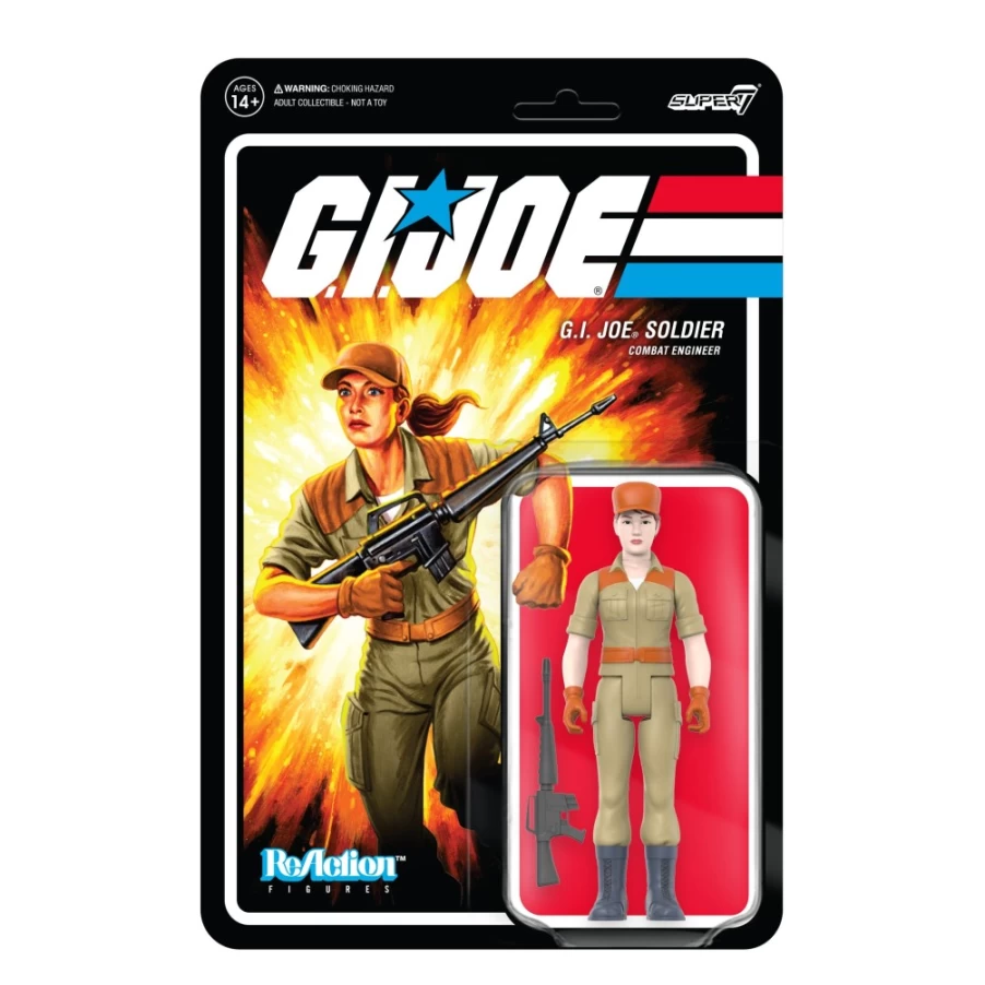 Super7 G.I. Joe Reaction Wave 3 Action Figure - Female Combat Engineer with Pink Ponytail Hair Collectible Toy