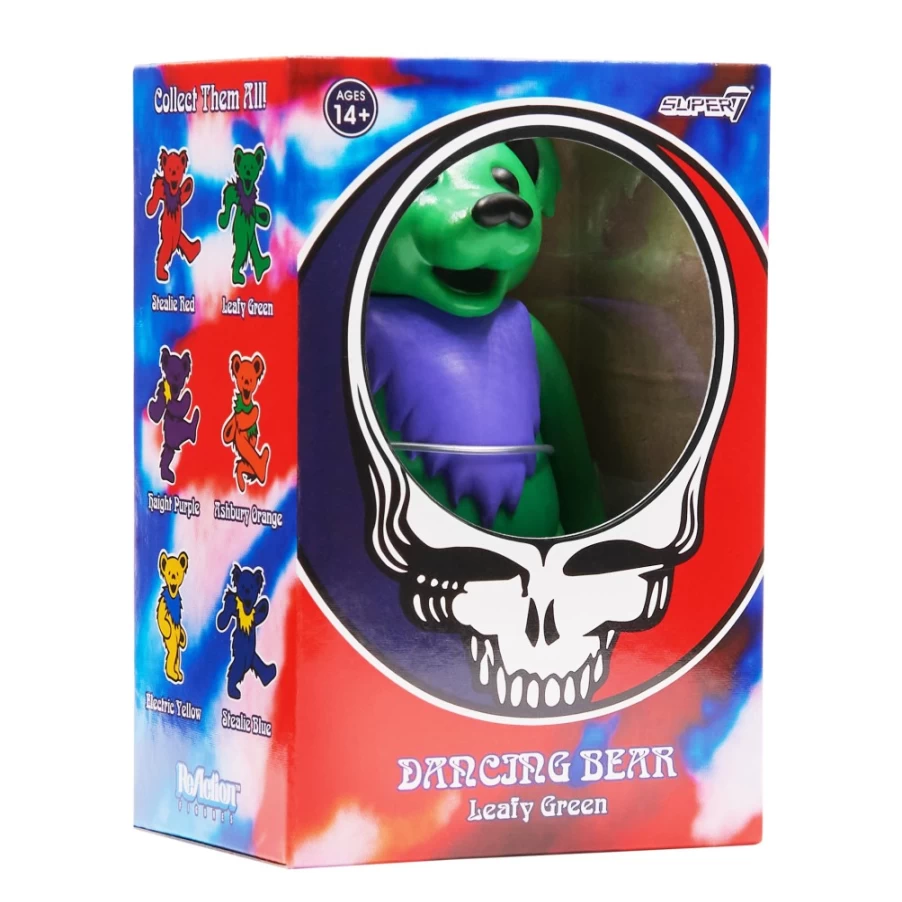 Super7 Grateful Dead Dancing Bear Reaction Figure - Leafy Green Collectible Toy