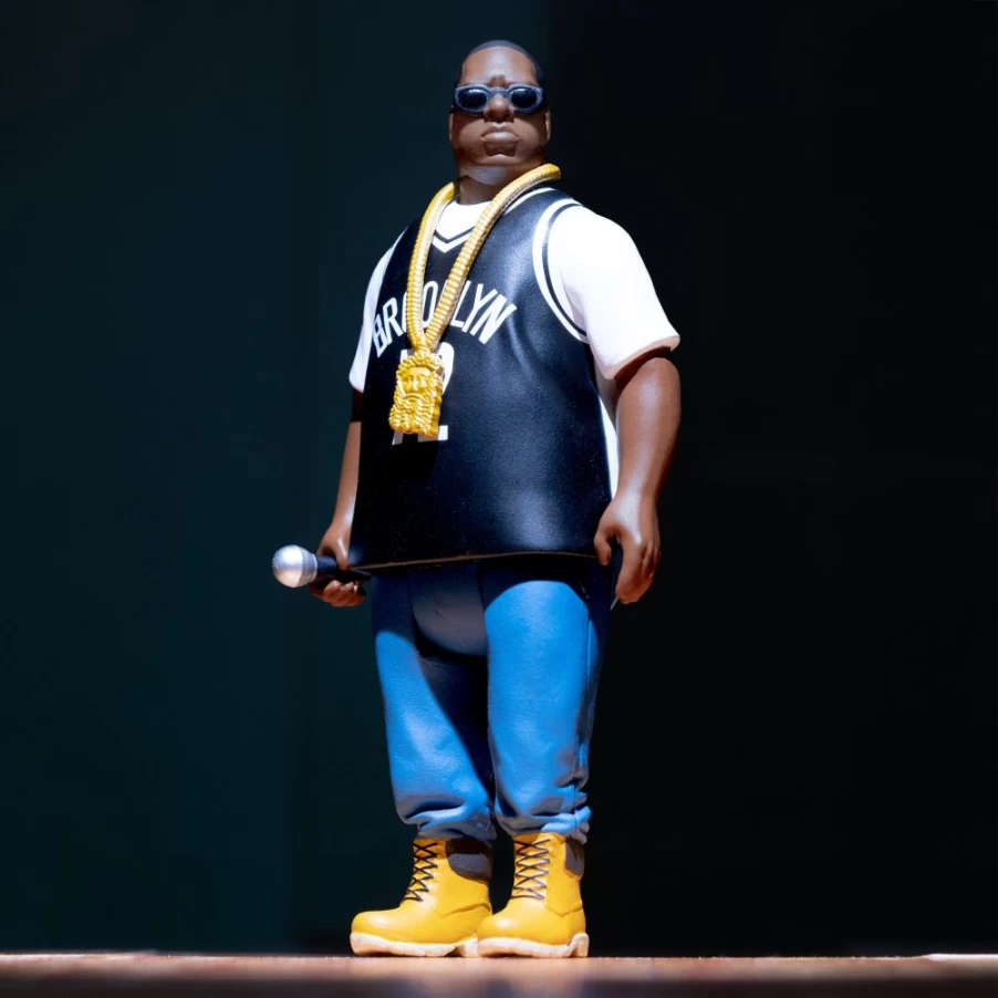 Super7 Notorious B.I.G. Reaction Wave 2 Biggie Smalls Brooklyn Jersey Collectible Figure