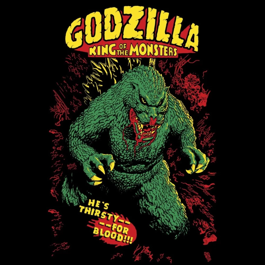 Super7 Godzilla Bloody Graphic T-Shirt - Official Licensed Toho Monster Movie Tee