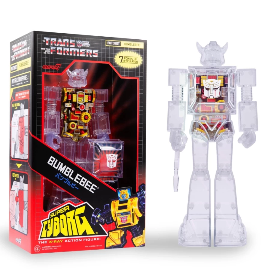 Super7 Transformers Super Cyborg Bumblebee Action Figure - Clear Edition