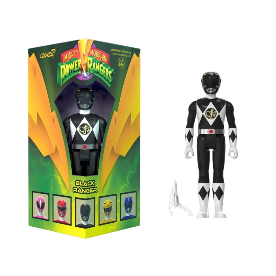 Super7 Mighty Morphin Power Rangers Black Ranger SDCC 2023 Exclusive Action Figure - Triangle Box Packaging