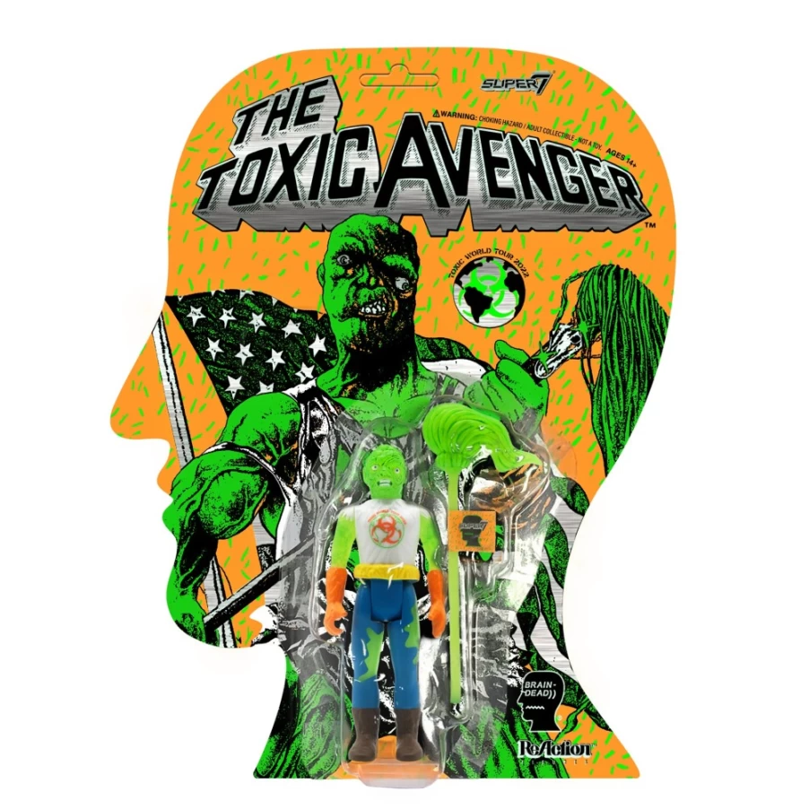 Super7 Toxic Avenger X Brain Dead Reaction Figure - Toxie Glow in The Dark Collectible