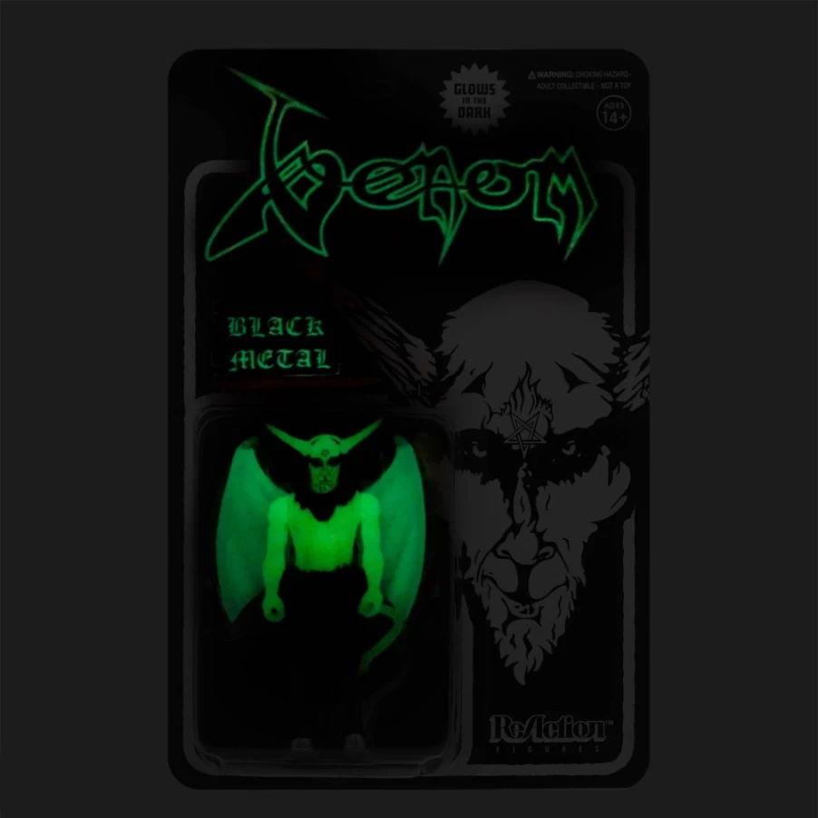 Super7 Venom Glow in The Dark Black Metal Reaction Figure Collectible