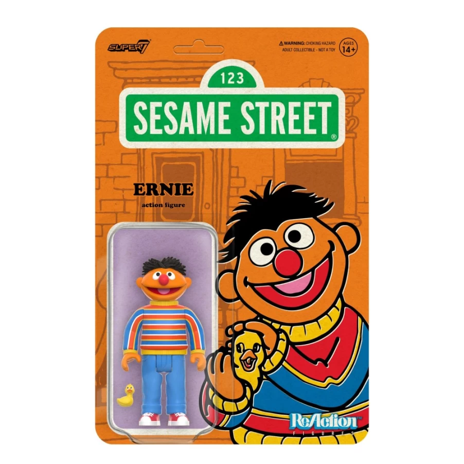 Super7 Sesame Street Reaction Wave 1 Ernie Action Figure Collectible Toy