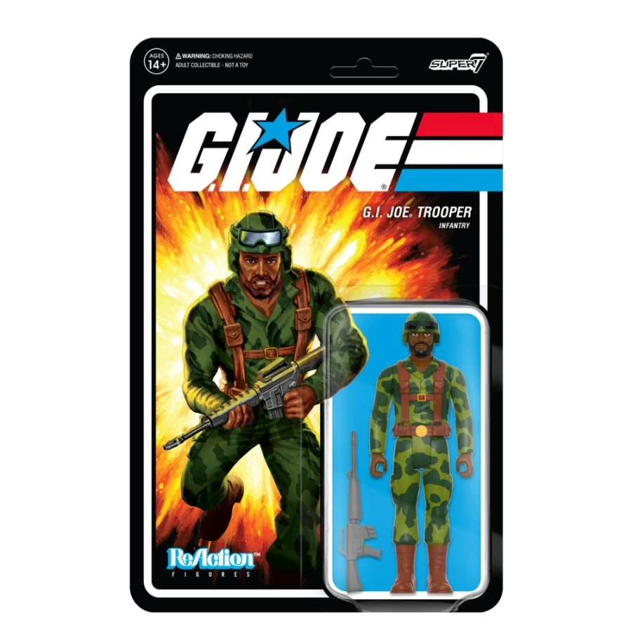 Super7 G.I. Joe Reaction Wave 4 Action Figure - Trooper with Dark Brown Beard Collectible