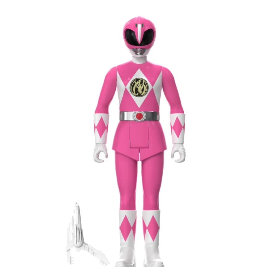 Super7 Mighty Morphin Power Rangers Pink Ranger SDCC 2023 Exclusive Reaction Figure in Triangle Box