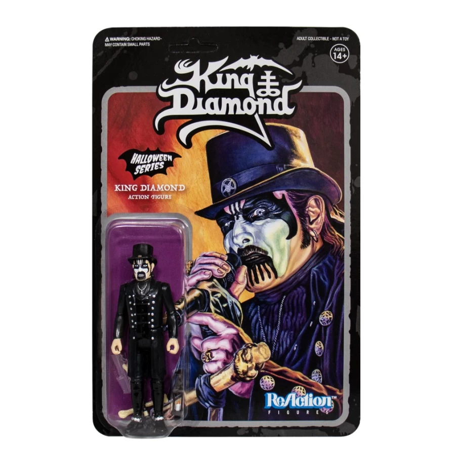 Super7 King Diamond Reaction Figure with Top Hat - Collectible Music Merchandise