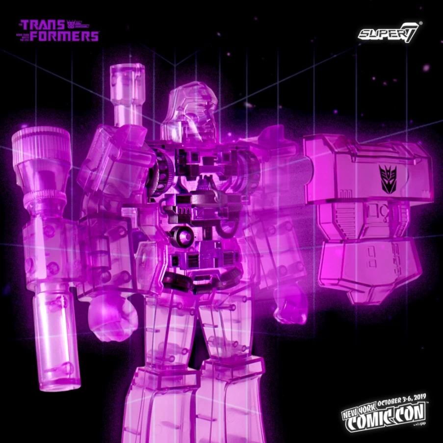 Super7 Transformers ReAction Figure - Megatron Purple Grid Cyborg Edition Collectible Toy