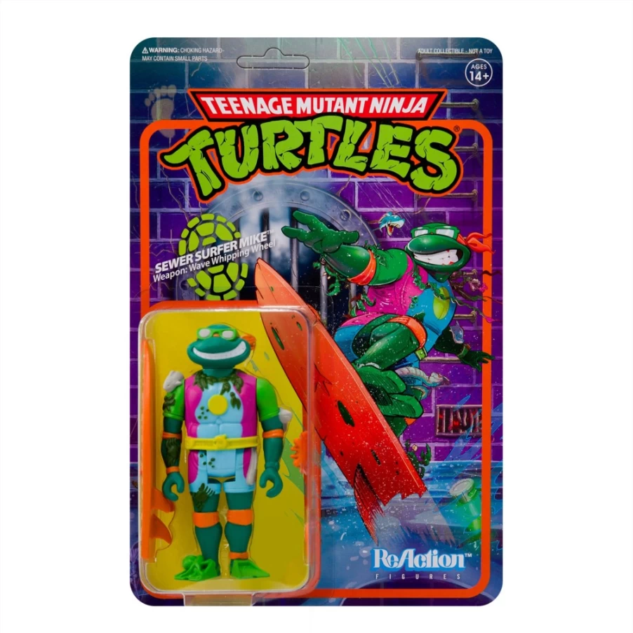 Super7 Teenage Mutant Ninja Turtles Sewer Surfer Michelangelo Action Figure - Wave 3 Collectible Toy