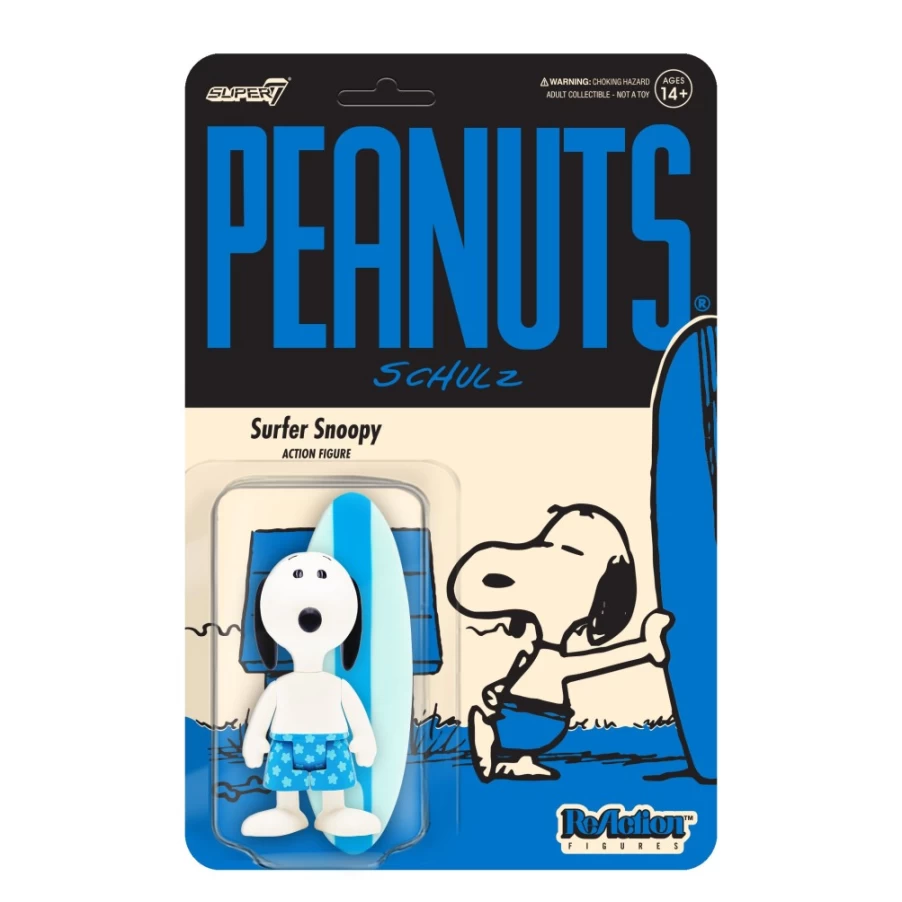 Super7 Peanuts Reaction Figure Wave 5 - Surfer Snoopy Collectible Toy