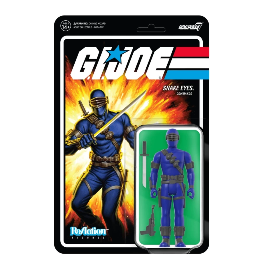 Super7 G.I. Joe Reaction Figures Wave 3 - Snake Eyes (V2 Cartoon Version) Action Figure Collectible