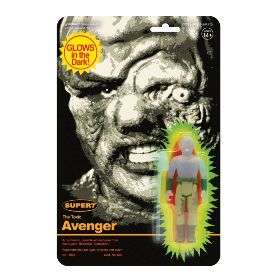 Super7 Toxic Avenger Reaction Figure - Toxie Glow in The Dark Collectible