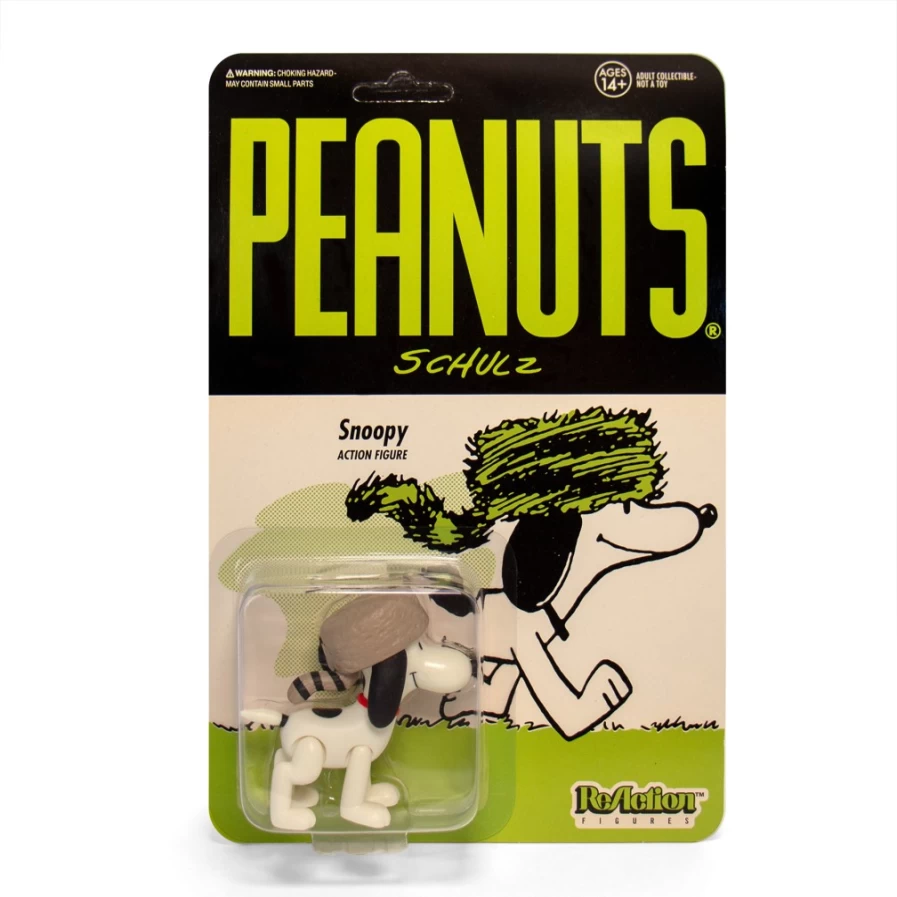 Super7 Peanuts Snoopy with Raccoon Hat Collectible Action Figure - ReAction Series