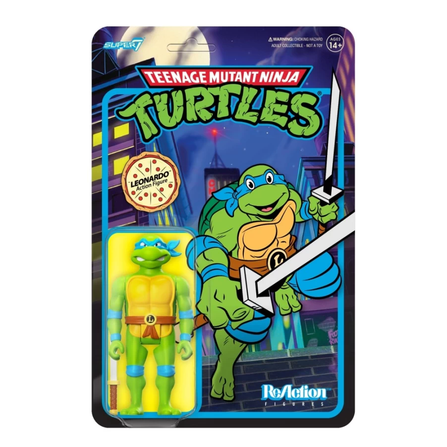 Super7 Teenage Mutant Ninja Turtles Leonardo Toon Action Figure - Reaction Wave 7 Collectible