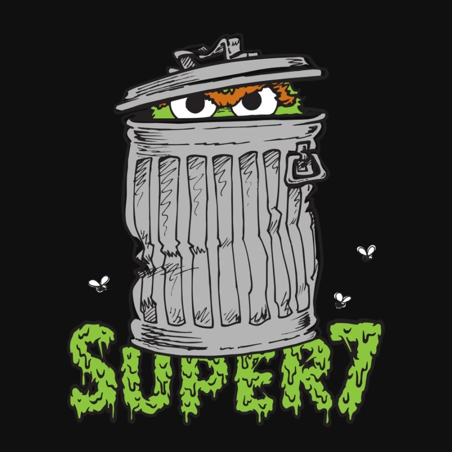 Super7 Oscar The Grouch Sesame Street Graphic Crewneck Sweatshirt