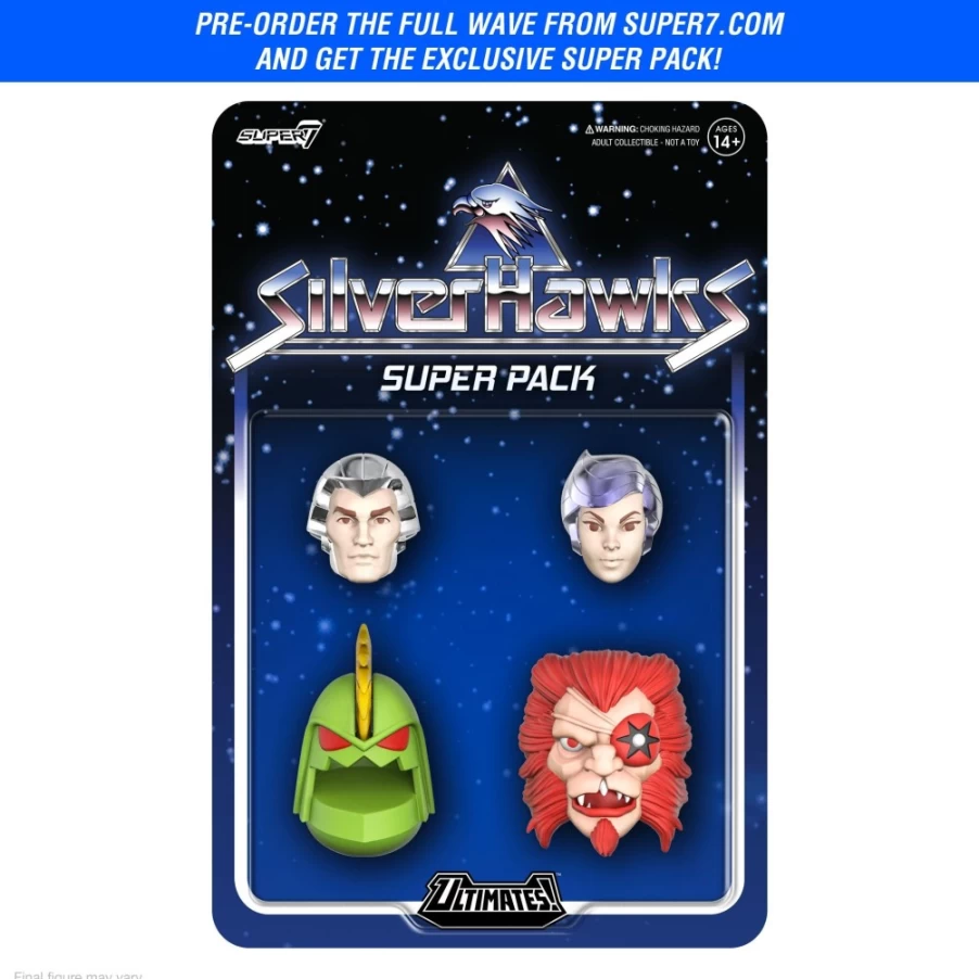 Super7 Silverhawks Ultimates Wave 4 Action Figures - Steelheart, Quicksilver, Mon*Star & Buzz-Saw Collectible Set