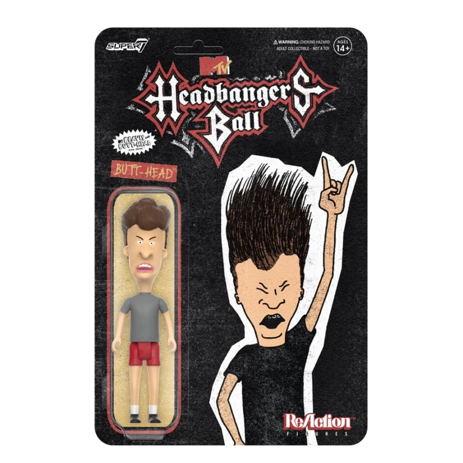 Super7 Beavis And Butthead Reaction Wave 3 Action Figure - Butt-Head Headbanger's Ball Collectible