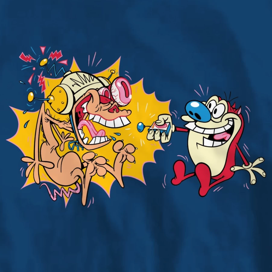 Super7 Ren & Stimpy Happy Happy Joy Joy Vintage Cartoon Graphic T-Shirt