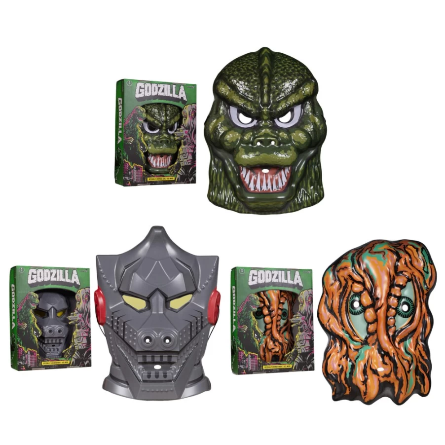 Super7 Godzilla Action Figures Set - Toho Monsters Collectible (Green Godzilla, Grey Mechagodzilla, Orange Hedorah)