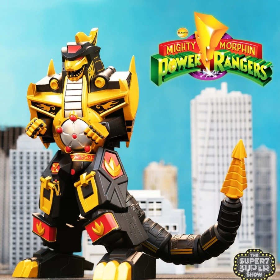 Super7 Mighty Morphin Power Rangers Ultimates Dragonzord Black & Gold Action Figure Collectible