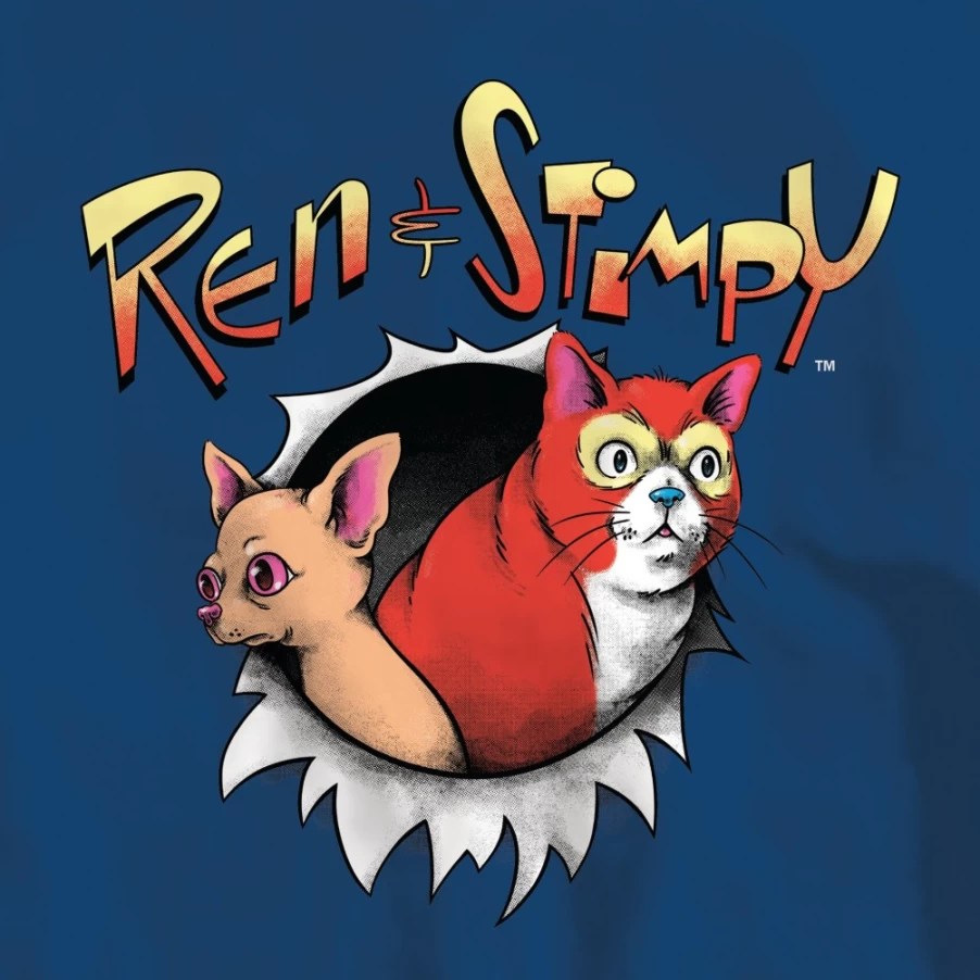 Super7 Ren & Stimpy Realistic Graphic Vintage Cartoon T-Shirt for Adults