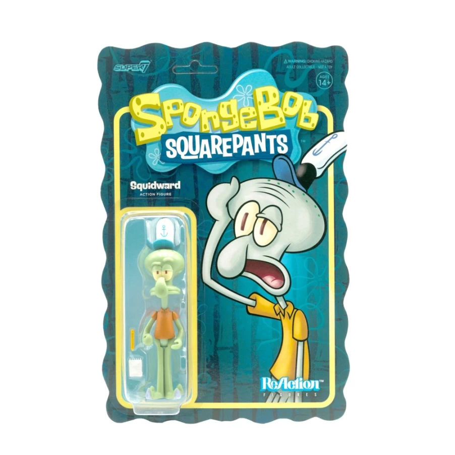 Super7 Spongebob Squarepants Reaction Wave 1 Squidward Action Figure Collectible
