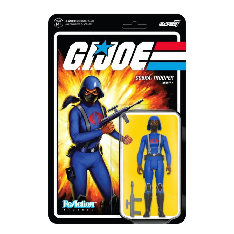 Super7 G.I. Joe Reaction Wave 4 Cobra Female Trooper Action Figure with Long Black Hair