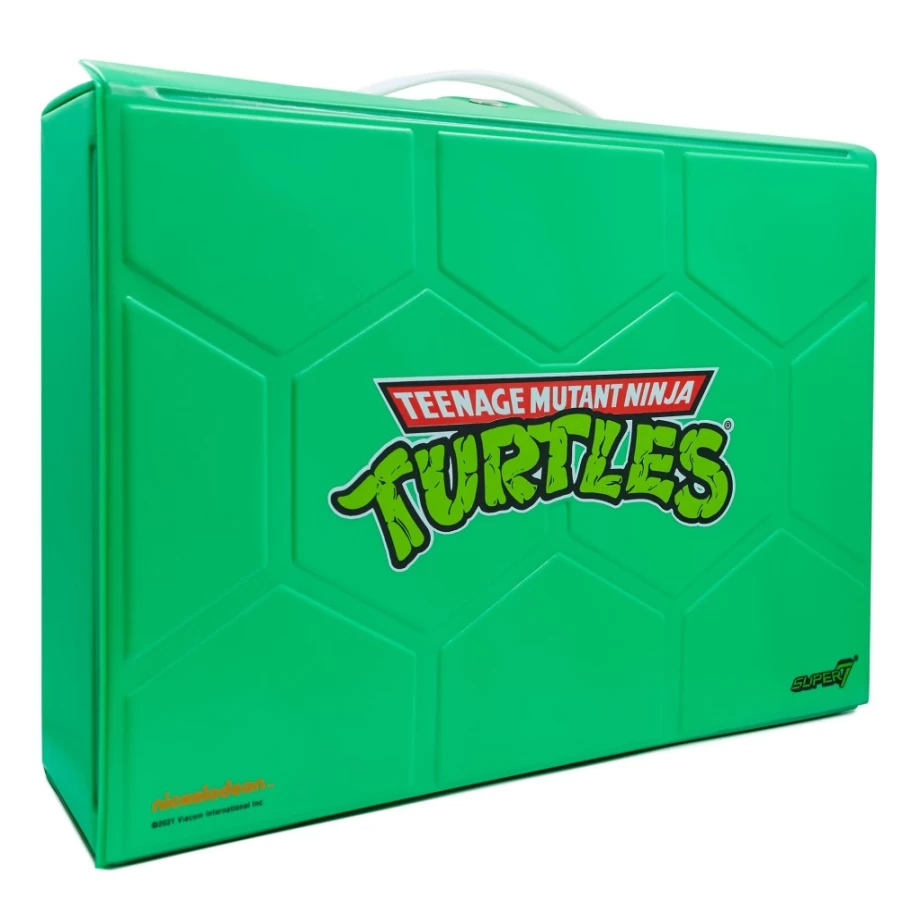 Super7 Teenage Mutant Ninja Turtles Metallic Michelangelo Action Figure with Carry Case - TMNT Collectible