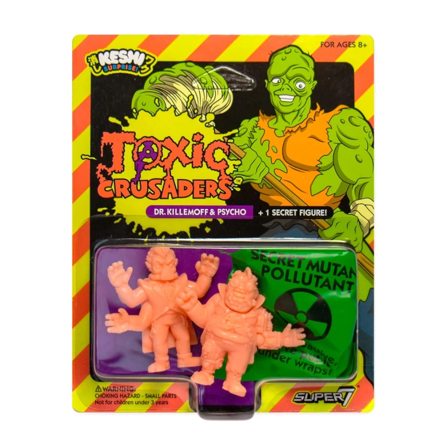 Super7 Toxic Crusaders Keshi Figures Pack B - Dr. Killemoff, Psycho & Secret Mystery Pink Collectible