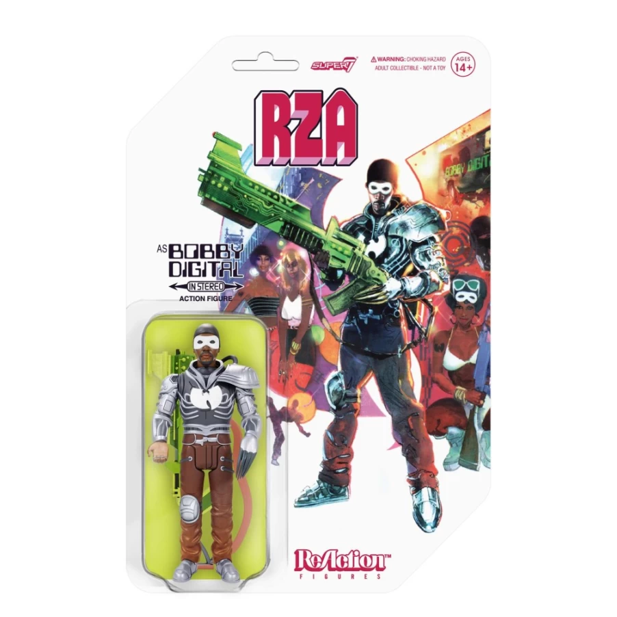 Super7 RZA Reaction W1 Bobby Digital Standard Cardback Collectible Figure
