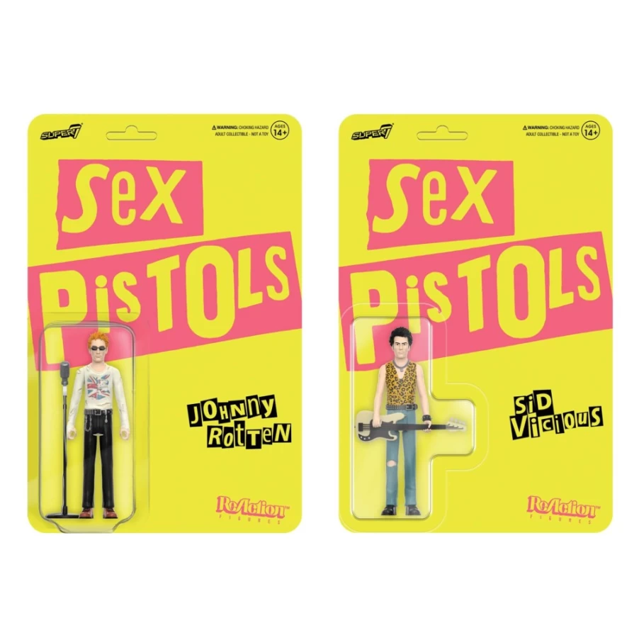 Super7 Sex Pistols Reaction Figures Wave 1 - Johnny Rotten & Sid Vicious 7-Inch Collectible Action Figures