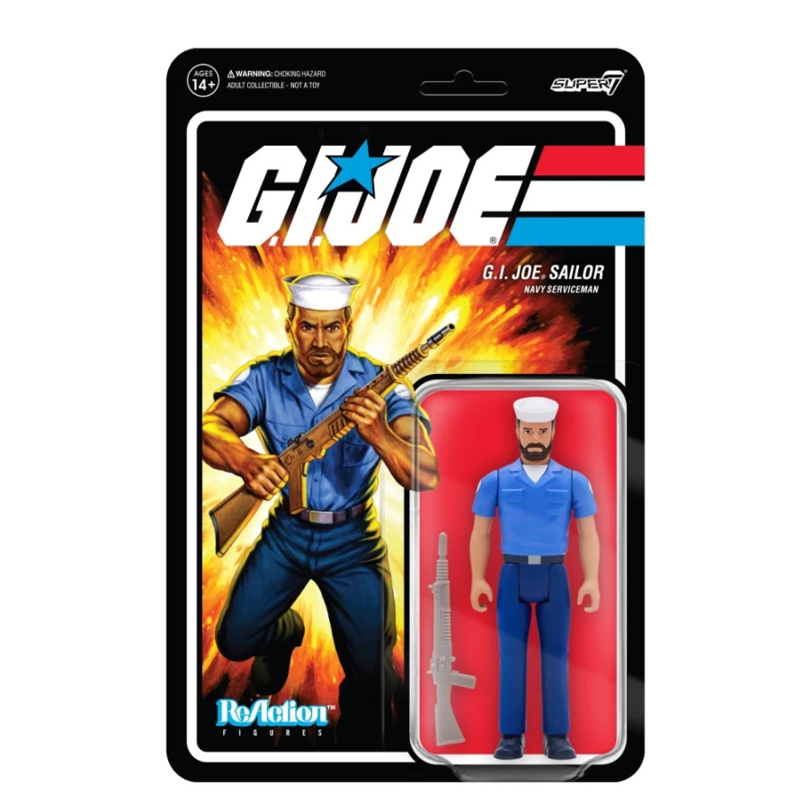 Super7 G.I. Joe Reaction Figures Wave 2 - Cobra Blueshirt Trooper (Tan) 3.75-Inch Action Figure