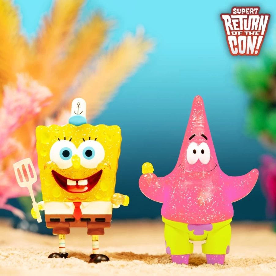 Super7 Spongebob Squarepants & Patrick Glitter 2-Pack Action Figure Set - BFF Collectible