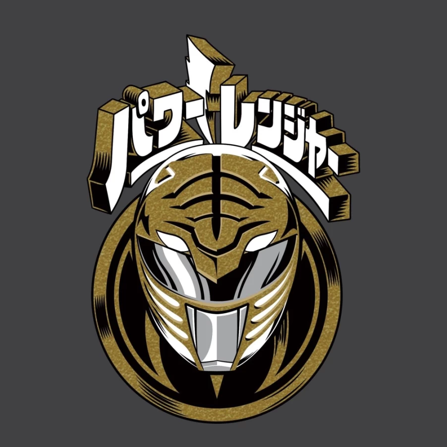 Super7 Mighty Morphin Power Rangers White Ranger Helmet Graphic T-Shirt for Adults