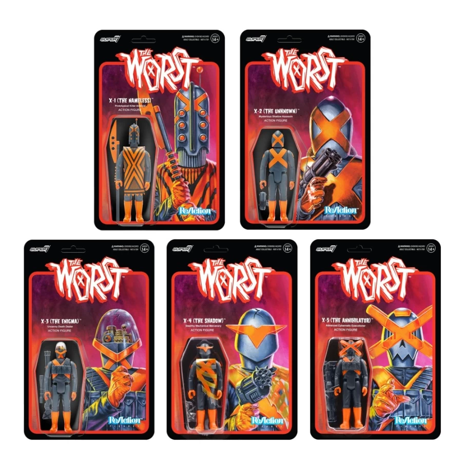 Super7 X-Series The Worst Reaction Figures Wave 3 Full Set Collectible Action Figures