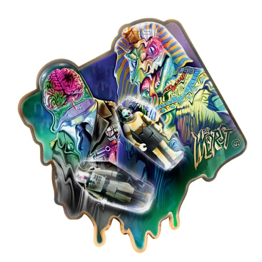Super7 The Worst 2020 Reaction Figures 2-Pack: Snake Tut & Cortex Commander Collectible Set