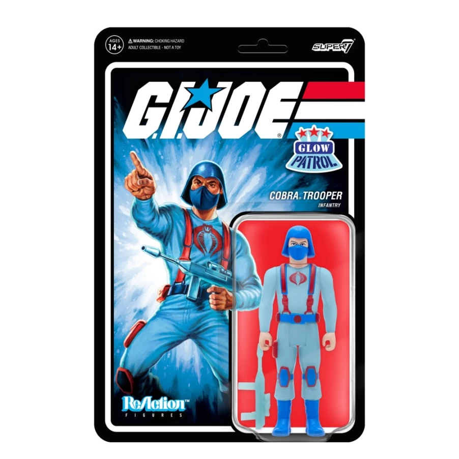 Super7 G.I. Joe Reaction Figures Wave 1B - Cobra Trooper Glow in the Dark Y-Back Action Figure