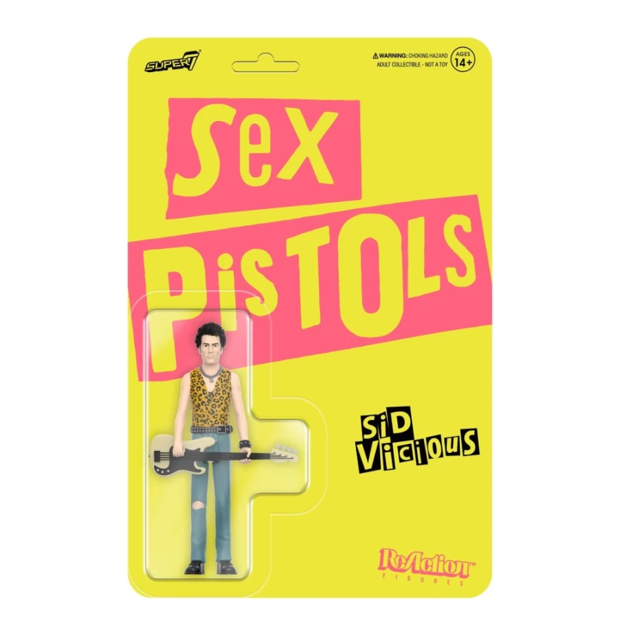 Super7 Sex Pistols Sid Vicious Reaction Figure Wave 1 Punk Rock Collectible