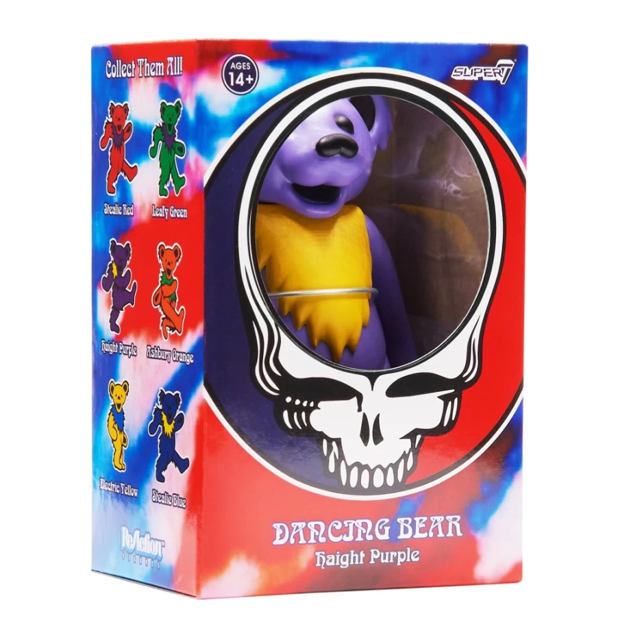 Super7 Grateful Dead Dancing Bear Reaction Figure - Haight Purple Collectible Toy
