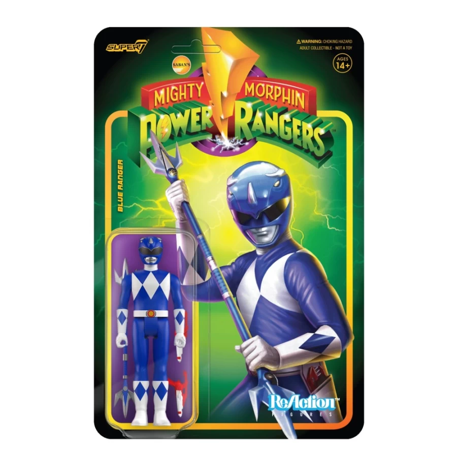 Super7 Mighty Morphin Power Rangers Blue Ranger Action Figure - Wave 3 Collectible