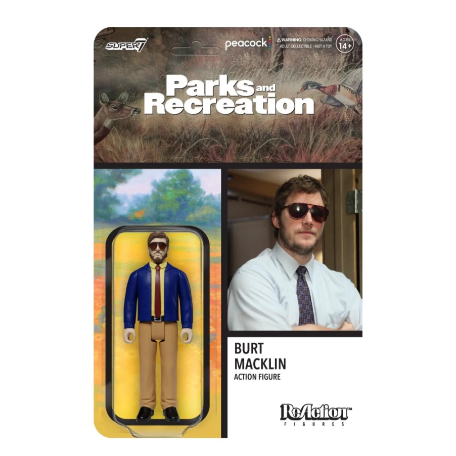 Super7 Parks And Recreation Reaction Wave 1 Andy Dwyer Burt Macklin Action Figure Collectible