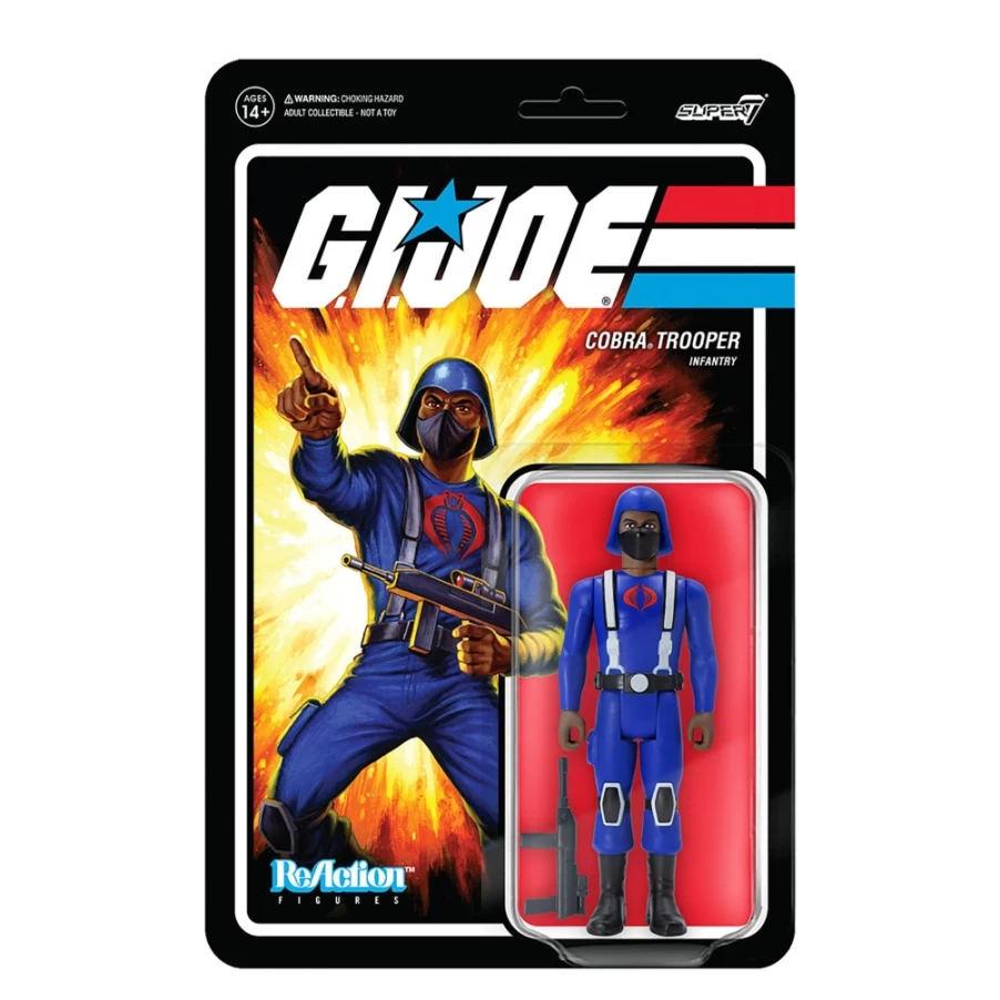 Super7 G.I. Joe Reaction Cobra Trooper Action Figure - Wave 1 Y-Back (Brown) Collectible Toy