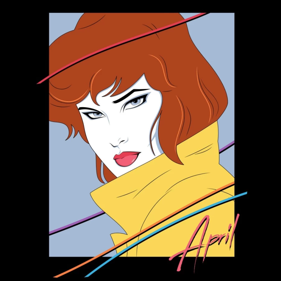 Super7 Teenage Mutant Ninja Turtles 80s Retro April O'Neil Vintage T-Shirt TMNT Merchandise